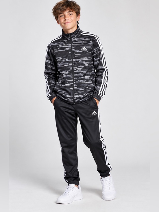 adidas Other - Adidas BoysXL 18/20 2-Piece Track Suit Camo Jacket and Black 3 Stripe Pant 
0003